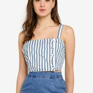 Forever 21 Contemporary Striped Crop Top S